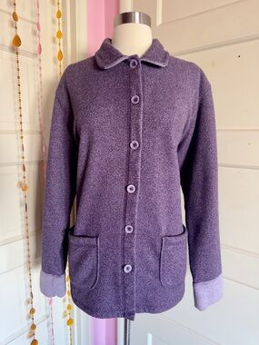 L.L. Bean Traveler Utility Jacket Womens Large l Button Up Heavy Collar